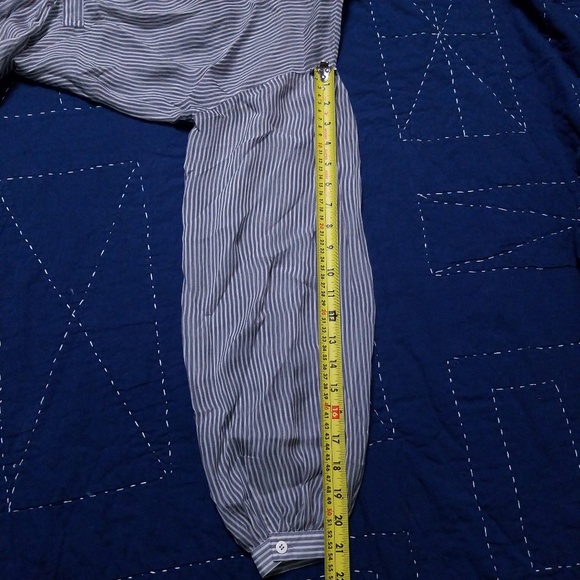100% silk grey button down blouse xs - Picture 4 of 6